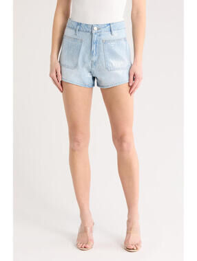 NWT! FRAME Sequin Denim Shorts in Trevi Size 24